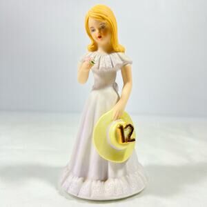 Enesco Growing Up Birthday Girl Figurine Vintage 1981 Age 12 cake topper